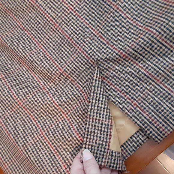 Wool Houndstooth Goosefoot Pattern Polyester/Wool Blend Pencil skirt - Picture 5 of 12